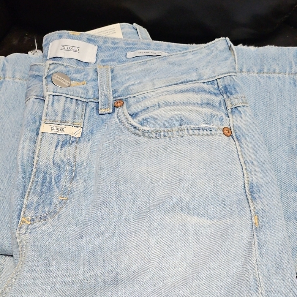 Club Monaco Women Relaxed Denim Jeans in Light Blue
